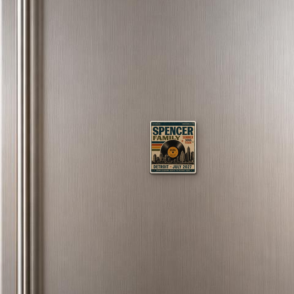 Die-cut refrigerator magnet of the Summer Soul Tour album cover